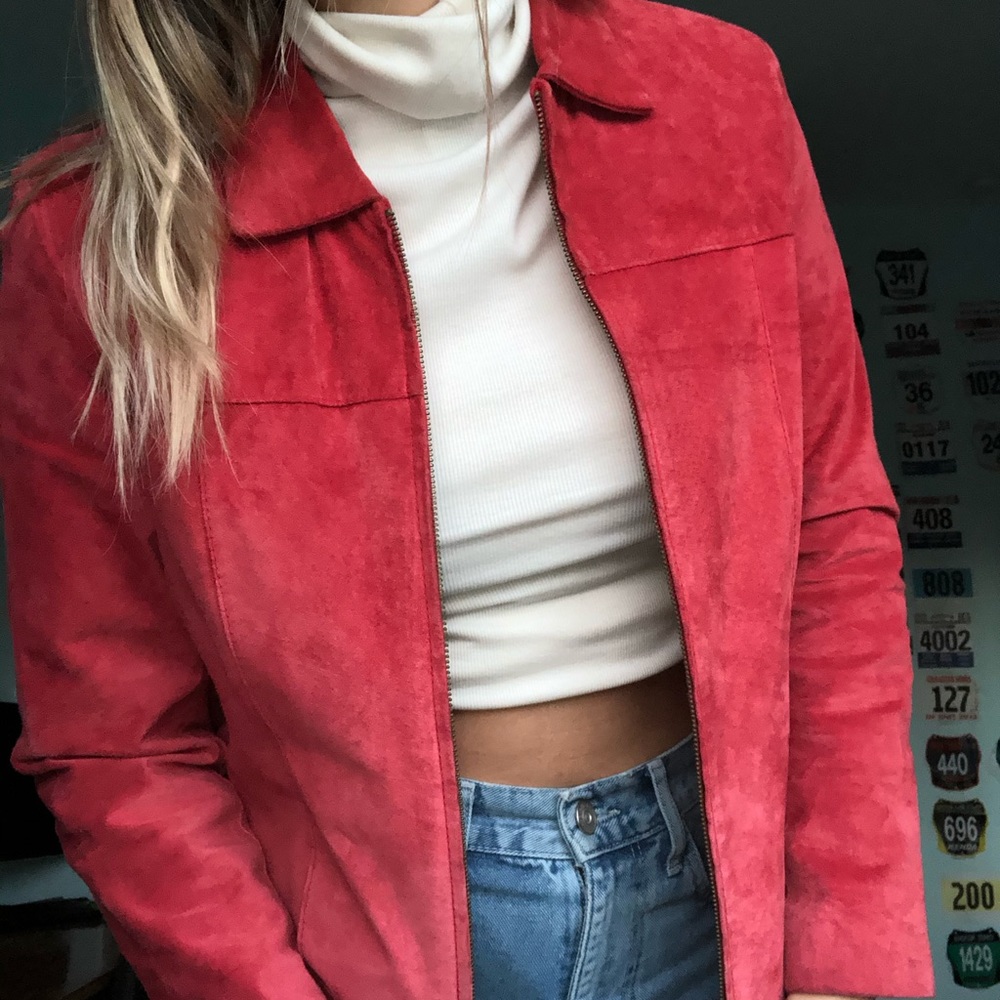 Leather Suede Red/Pink jacket
